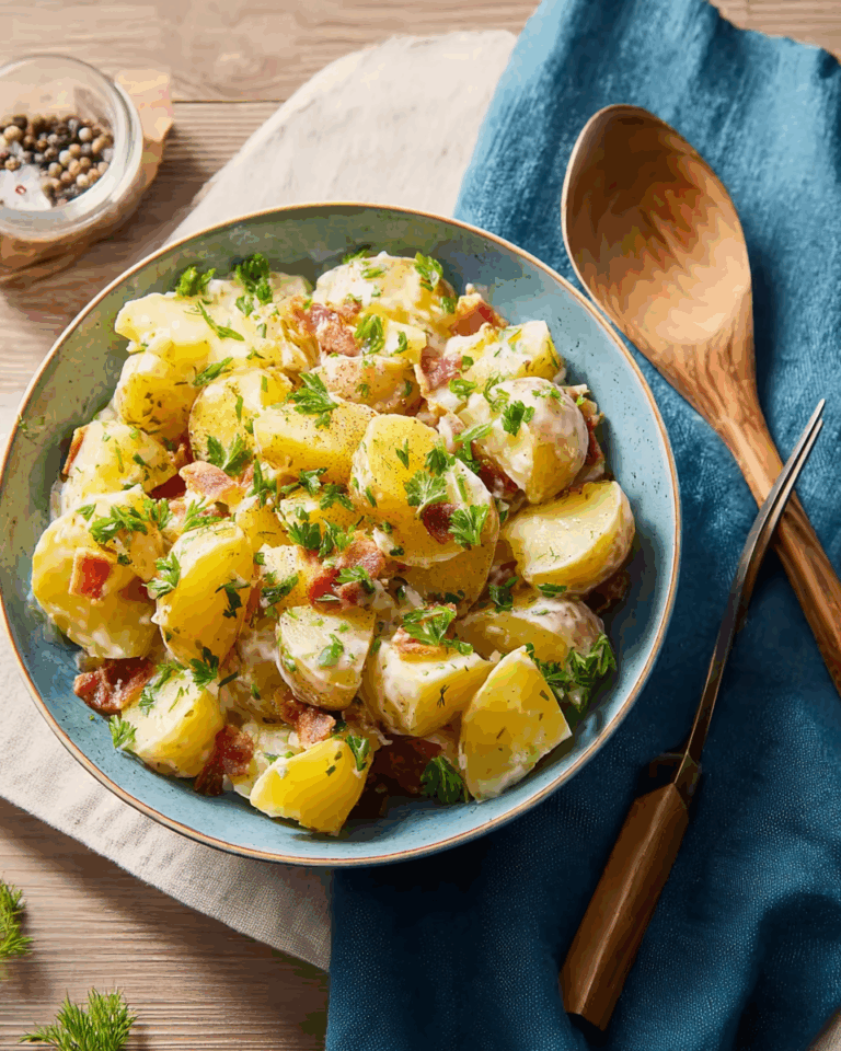 Authentischer Deutscher Kartoffelsalat – Herzhaft, warm und voller Geschmack