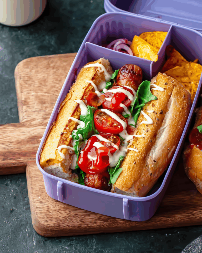 Lunch Box mit heißen Hot Dogs – Warm unterwegs genießen