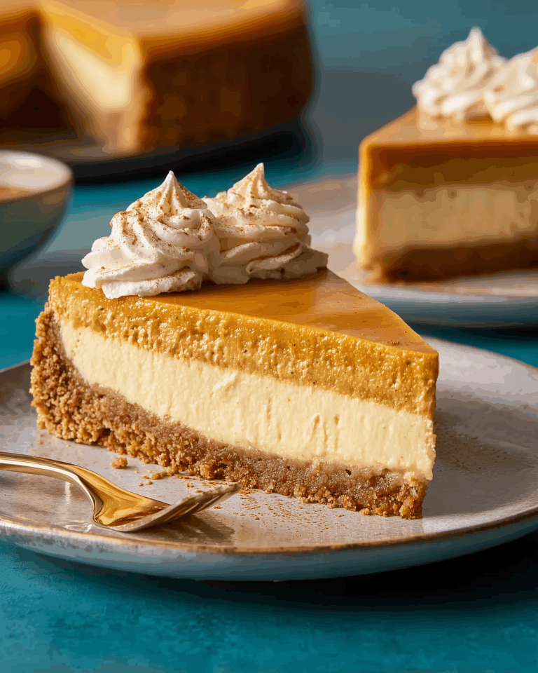 Zweischichtiger Kürbis-Käsekuchen – Cremig, würzig und perfekt für den Herbst