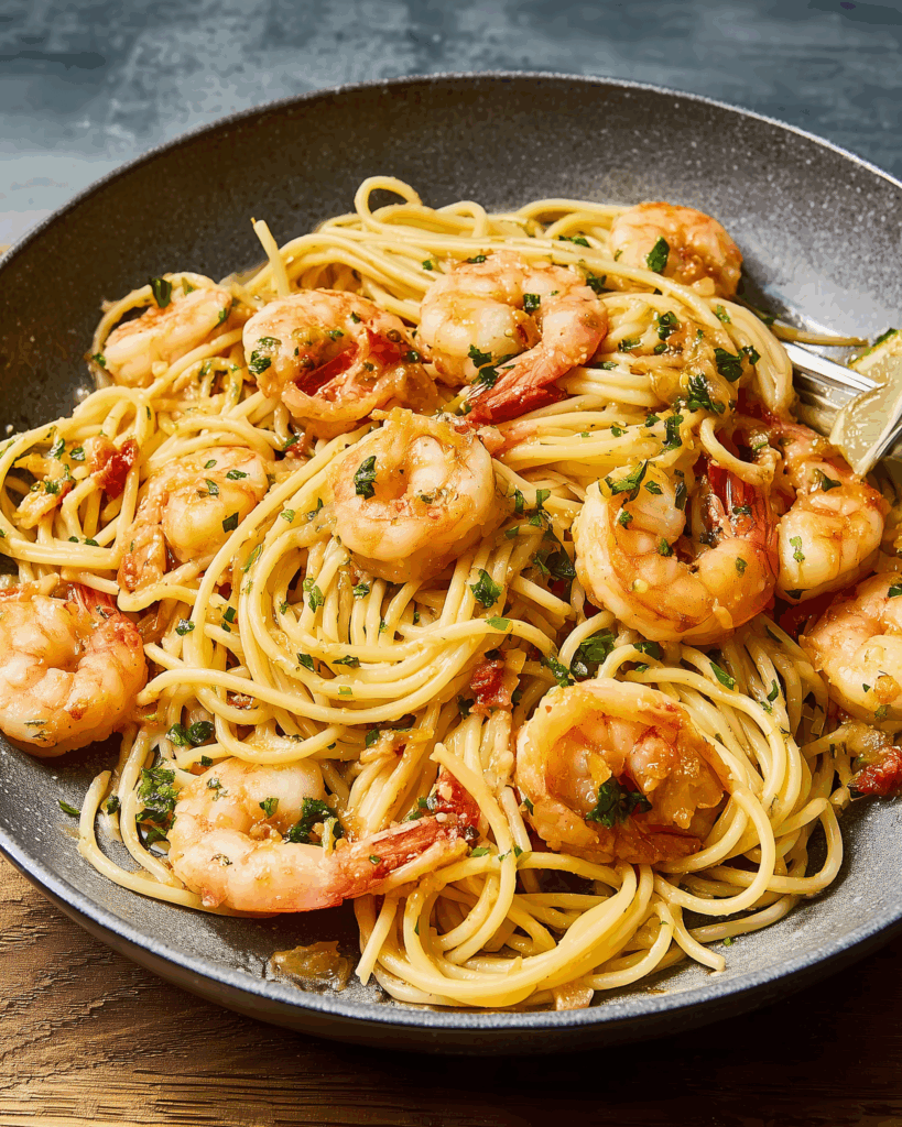 Scampi mit Pasta – Knoblauch-Garnelen auf italienische Art