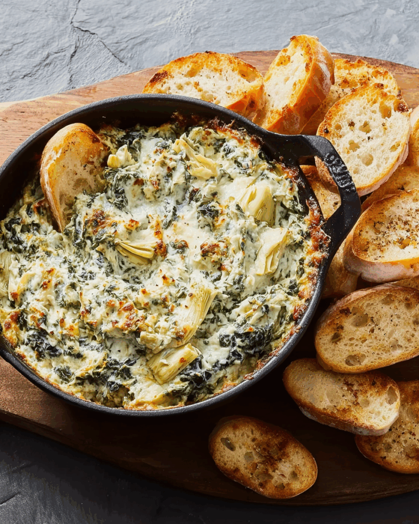 Warmer Dip mit Artischocken und Spinat – Cremiger Partyklassiker mit Suchtpotenzial