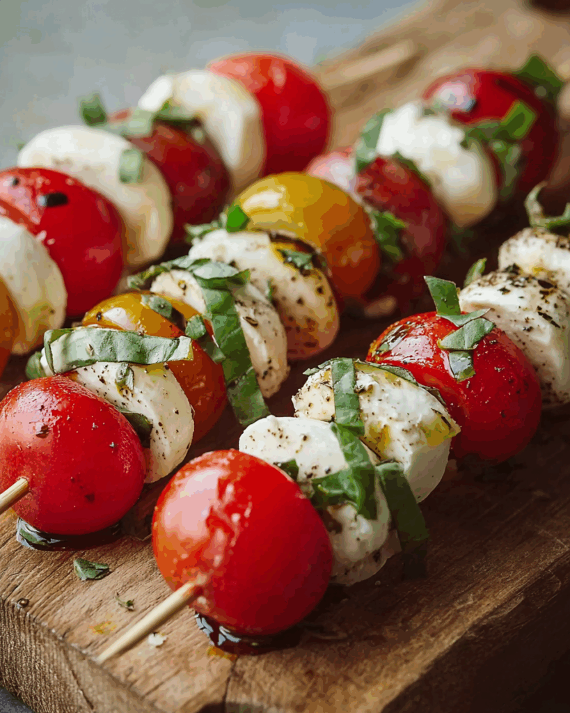 Caprese-Häppchen – Frische italienische Vorspeise mit Tomate, Mozzarella und Basilikum
