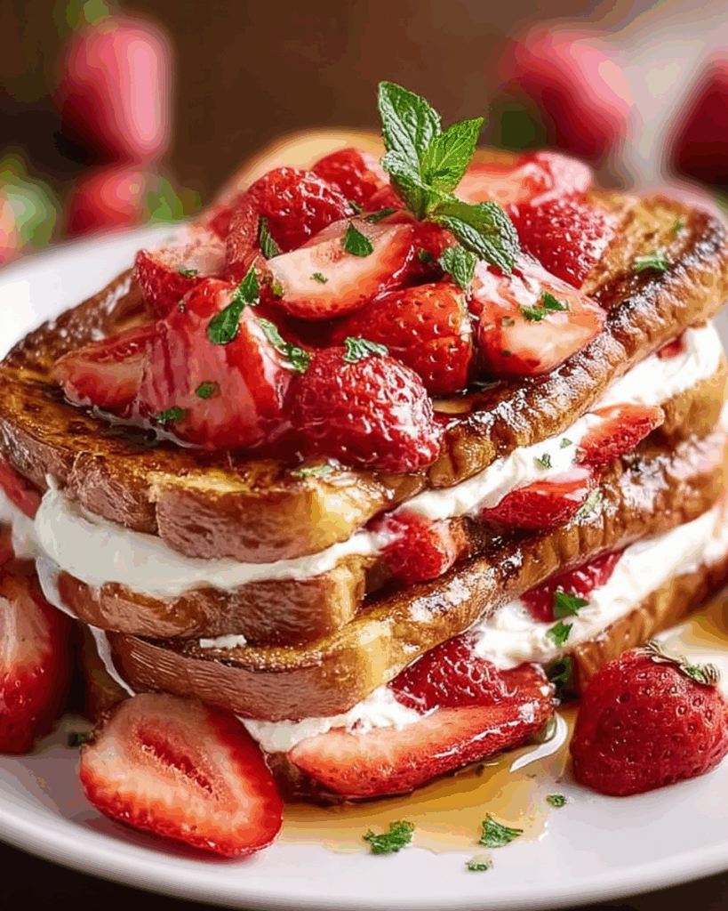 Französischer Toast mit Erdbeeren und Frischkäse – Süß, Cremig & Genussvoll