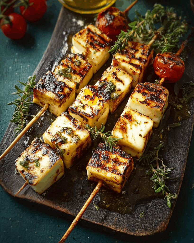 Gegrillte Halloumi-Spieße mit Zitrone und Thymian – Mediterraner Genuss vom Grill