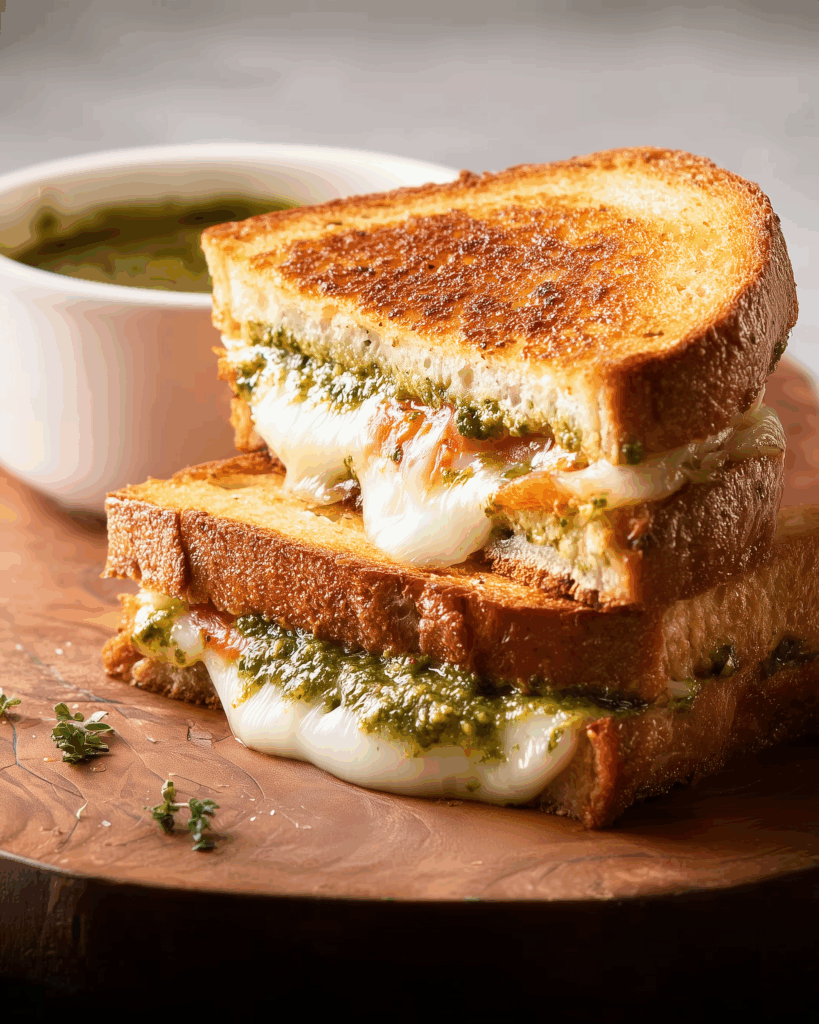 Pesto-Gegrilltes Käse-Sandwich – Herzhaftes Genussklassiker mit würzigem Grünen-Kick