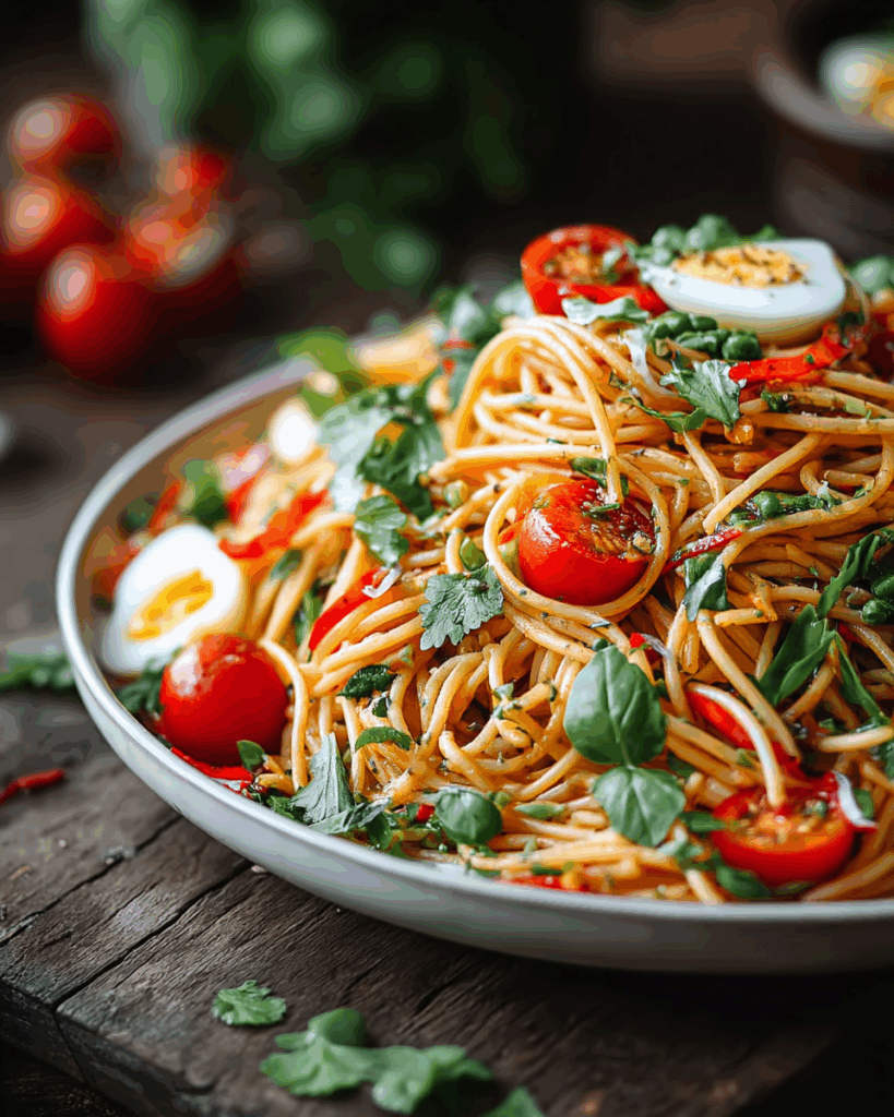 Kalifornischer Spaghetti-Salat – Frisch, bunt & mediterran