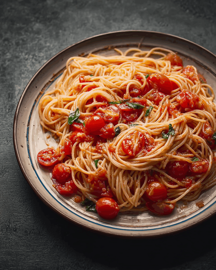 Tomaten-Knoblauch-Pasta – Ein aromatisches Pastagericht voller mediterraner Seele