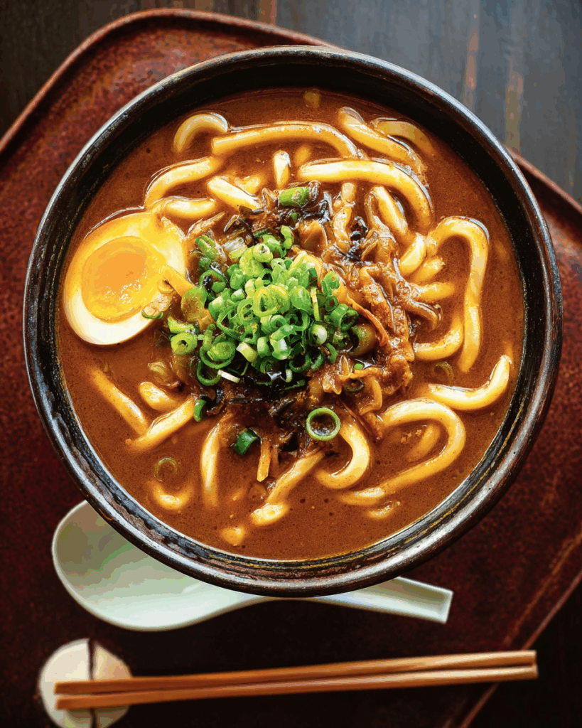 Curry Udon Nudeln in würziger japanischer Currysuppe – Ein traditionelles und herzhaftes Wohlfühlessen voller Umami und Geschichte