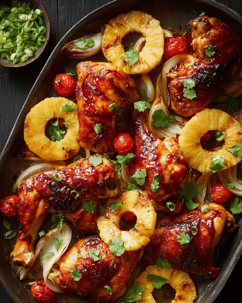 BBQ-Pineapple-Hähnchen-Auflauf – Ein tropisch inspiriertes One-Pan-Wunder