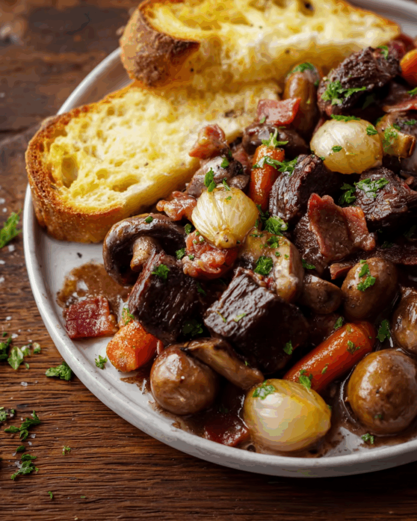 Zartes Rindfleisch Bourguignon: Ein französischer Klassiker mit modernem Twist