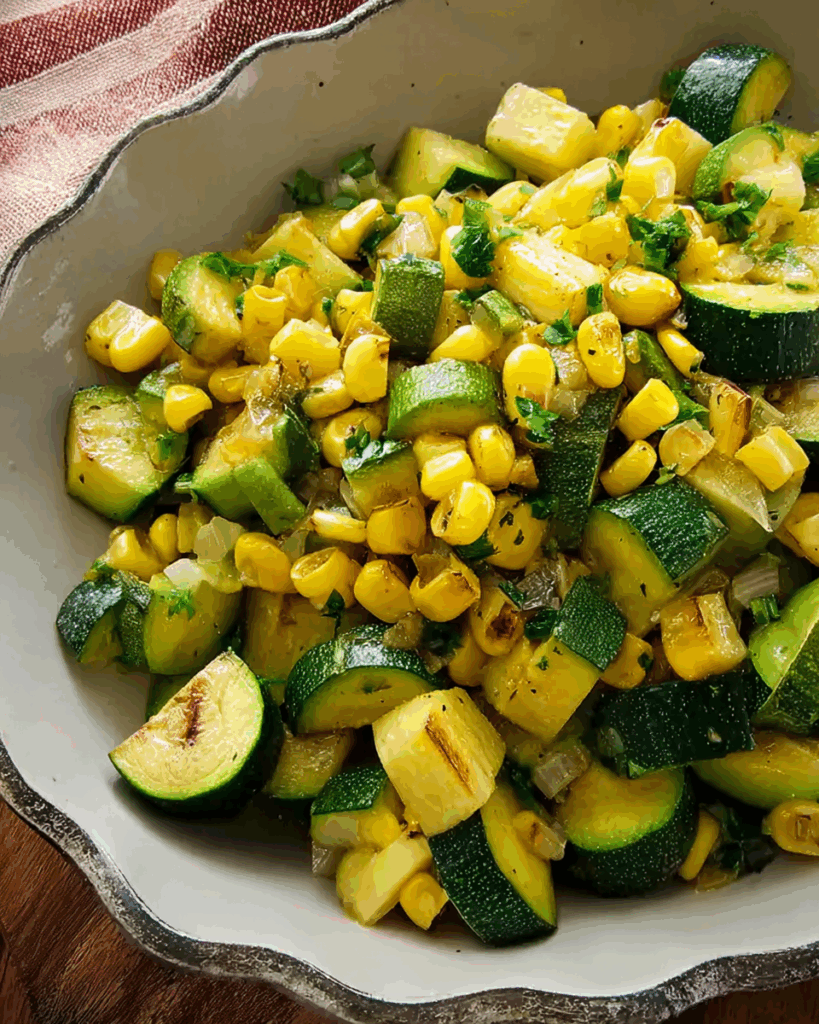 Frisches Mais-Zucchini-Sauté – Ein einfaches, schmackhaftes und gesundes Sommergericht voller Aroma