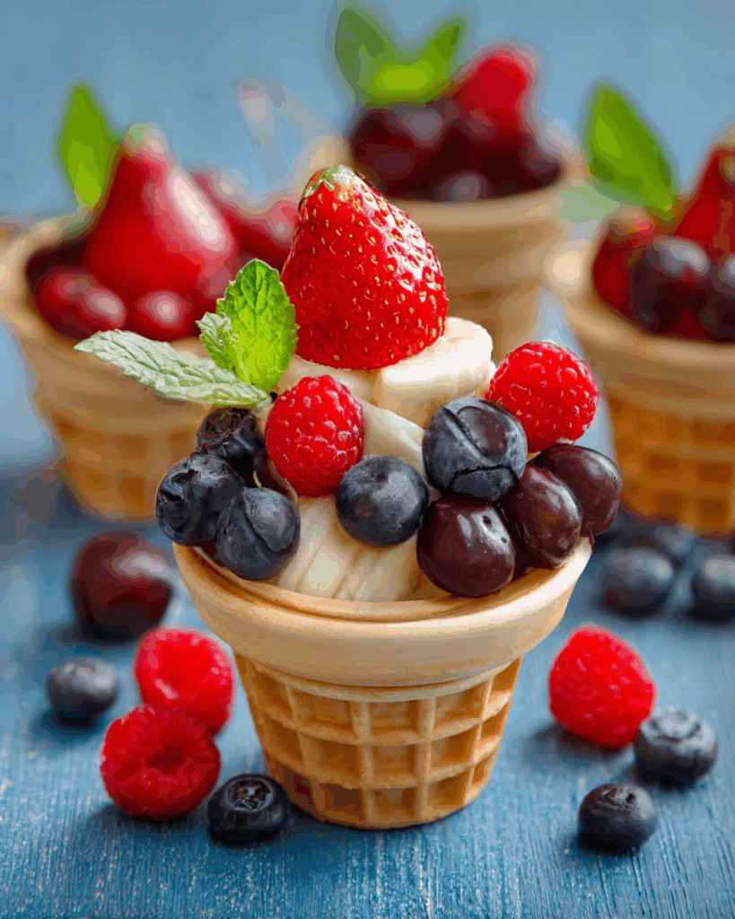 Obst im Waffelbecher – Fruchtig, Knusprig & Perfekt für jede Gelegenheit