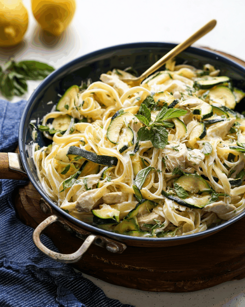 Zucchini-Fettuccine mit Zitronen-Kräuter-Sauce – Ein Sommergenuss