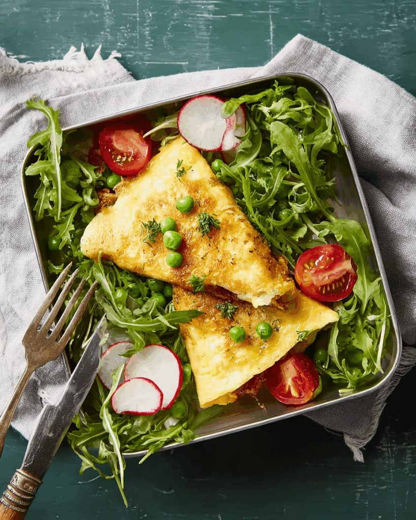 Erbsen-Omelett auf Salat: Ein Frühlingsgenuss für Körper und Seele
