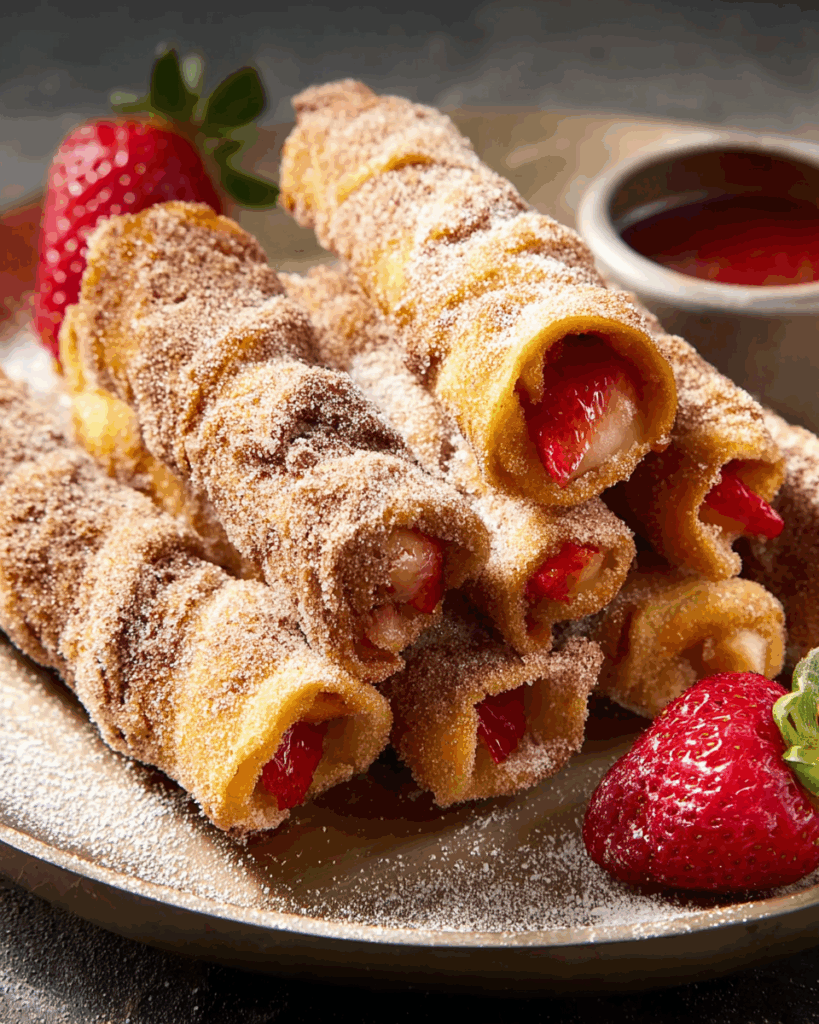 Erdbeer-Churro-Roll-Ups – Süß, Fruchtig & Schnell gemacht
