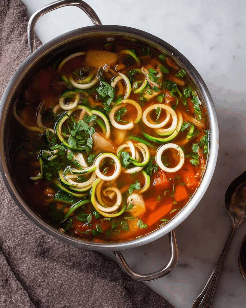Spiralized Zucchini-Gemüse-Nudelsuppe: Ein nährendes Wintergericht
