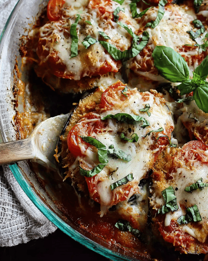 Überbackenes Auberginen-Parmesan: Ein köstlicher Klassiker der italienischen Küche