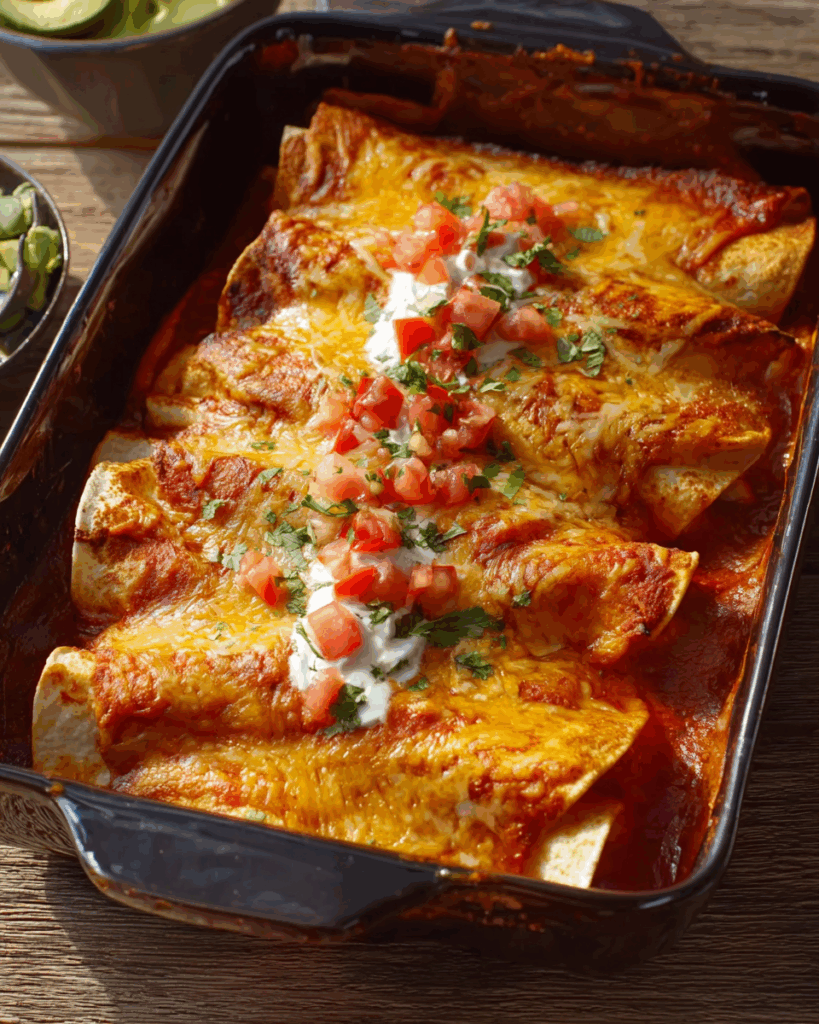 Einfache Enchiladas mit Hähnchen vom Grillhähnchen – Würzig, Schnell & Herzhaft