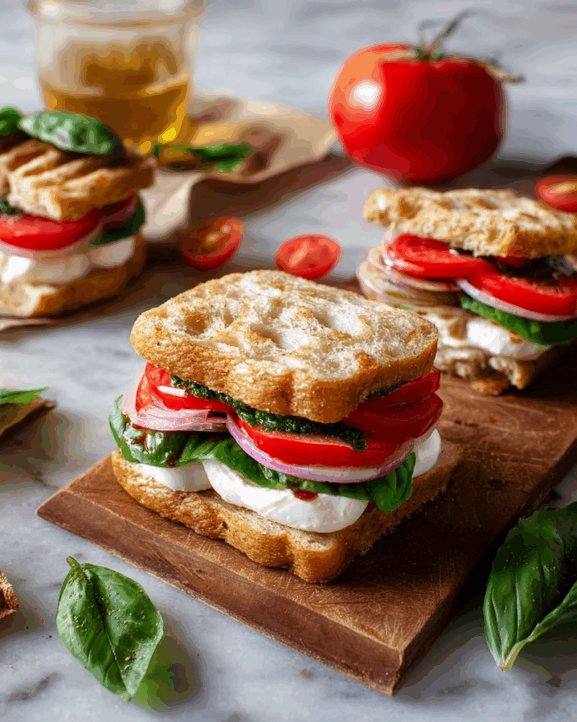 Sommerliches Caprese-Sandwich: Frisch, cremig und einfach unwiderstehlich