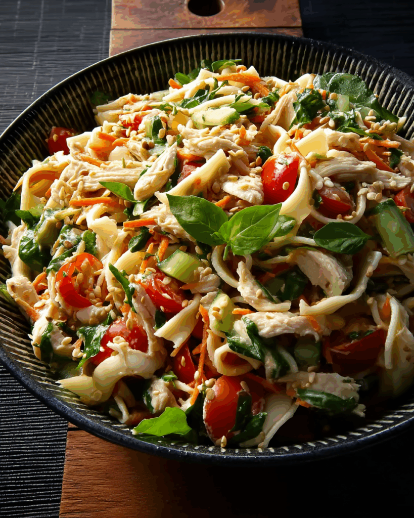 Hähnchen-Nudel-Salat – frisch, sättigend und perfekt für jede Gelegenheit