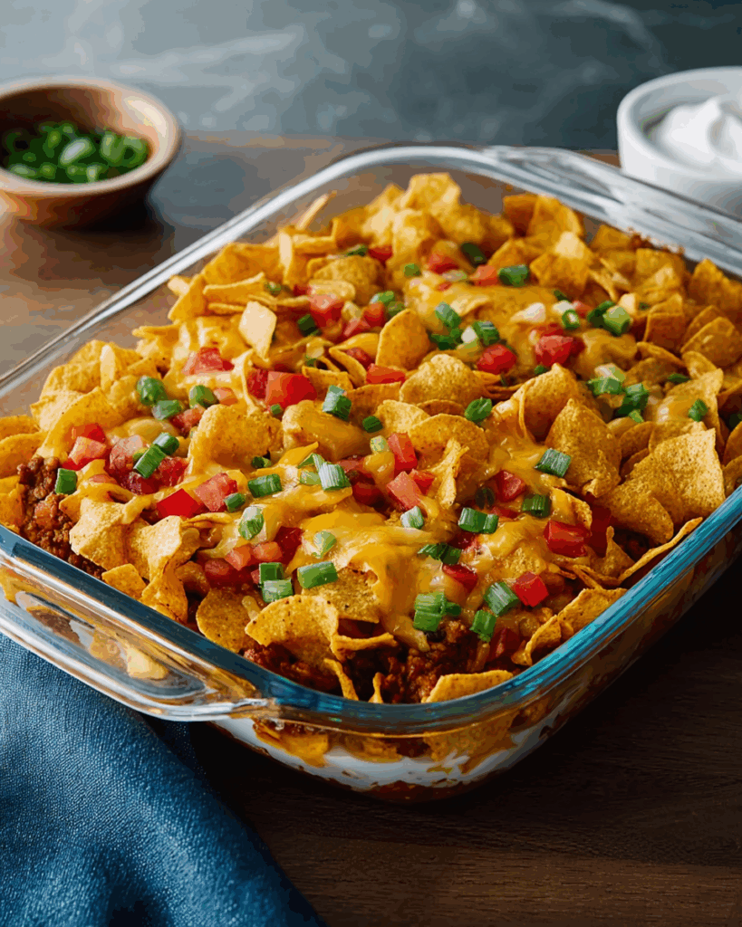 Frito-Pie-Auflauf – Ein herzhafter, würziger Genuss mit knusprigem Cornchip-Topping