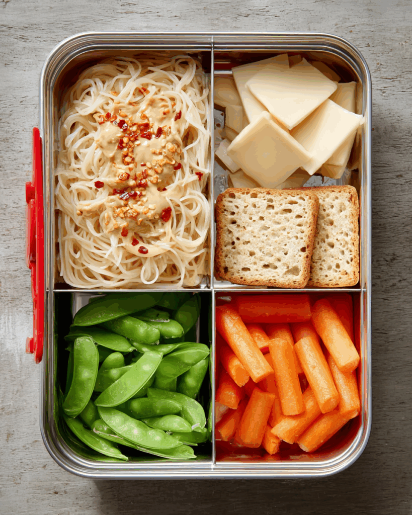 Lunchbox Genuss: Cremige Erdnuss-Nudeln für unterwegs
