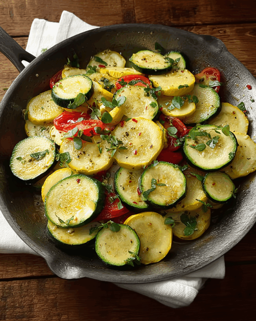 Pfannen-Zucchini und Sommerkürbis: Ein einfaches und gesundes Gemüsegericht