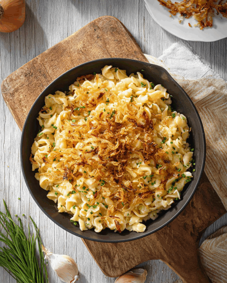Käsespätzle – Alpen-Schlemmerei mit gebratenen Zwiebeln