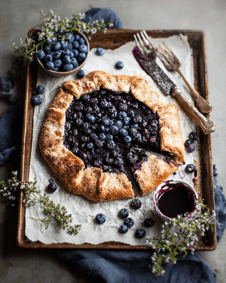 Rustikale Heidelbeergalette – Ein rustikaler Heidelbeerkuchen ohne Form