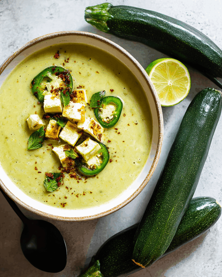 Zucchini-Poblano-Suppe – Ein cremiger, rauchiger Genuss mit einem Hauch von Schärfe