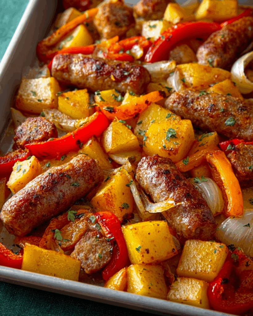 Kartoffel-Paprika-Würstchen-Auflauf – Ein herzhaftes, einfaches Ofengericht für die ganze Familie