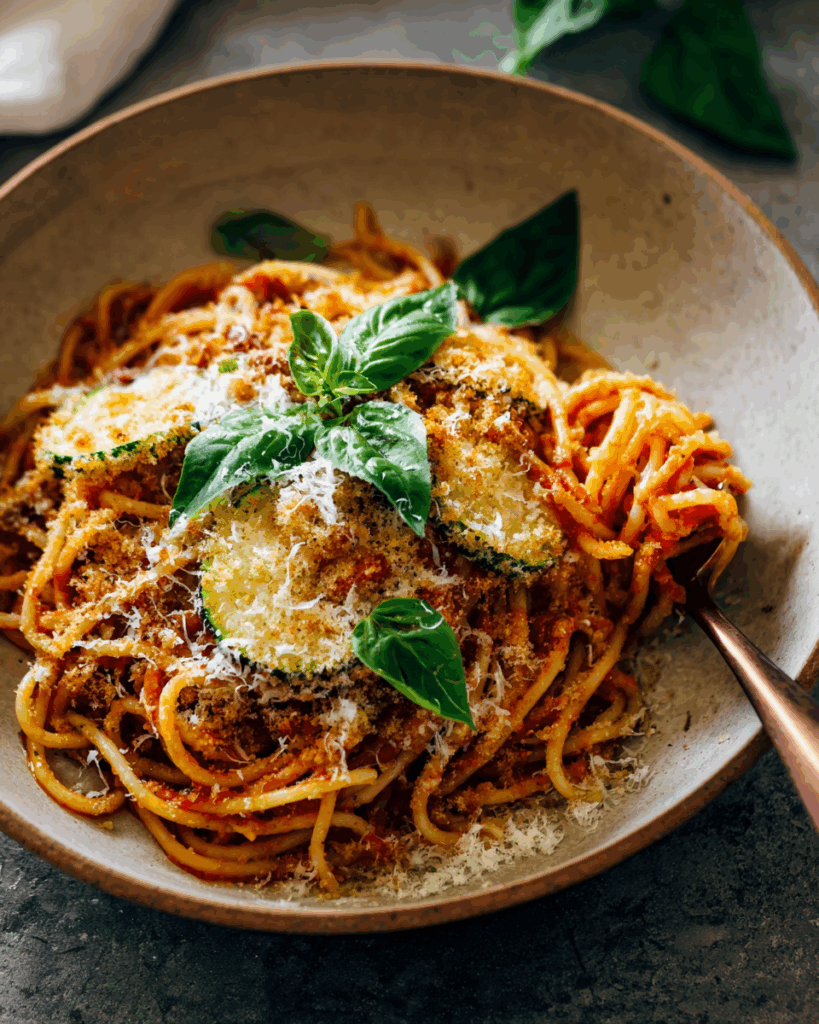Spaghetti mit knuspriger Zucchini – Ein einfaches und köstliches Gericht für jeden Tag