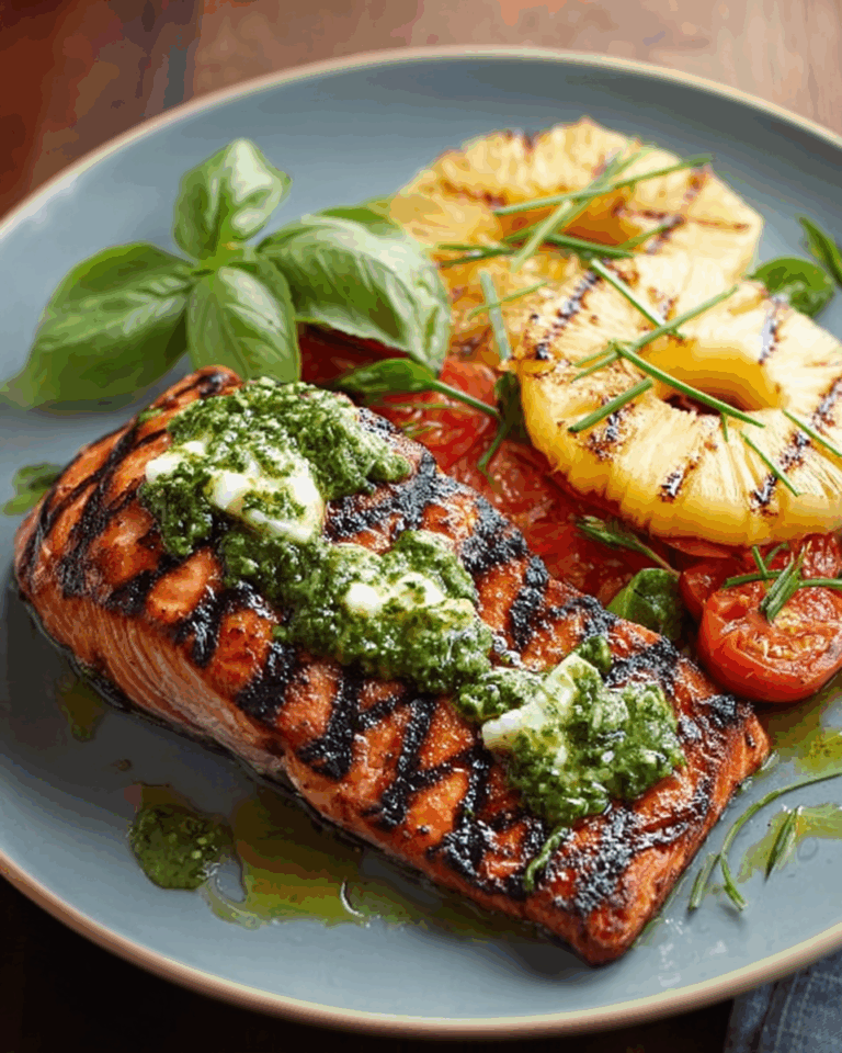 Gegrillter Lachs mit Ananas und Avocadodressing: Ein erfrischendes Sommergericht