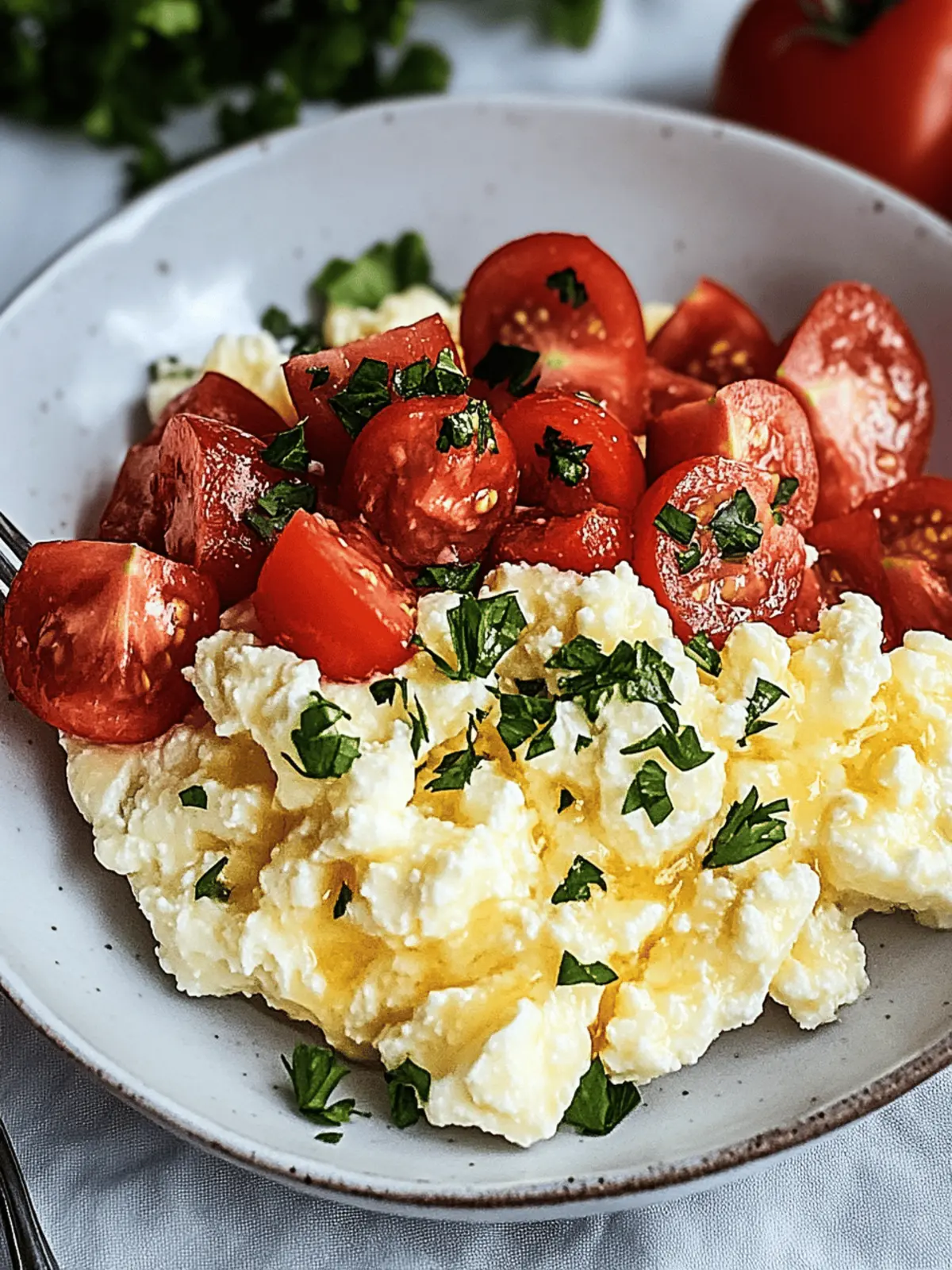 Rührei mit Hüttenkäse