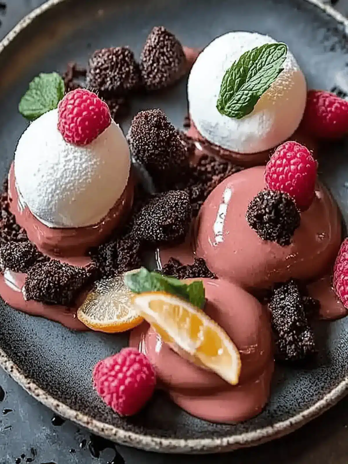 Brombeermousse mit Schokoladen-Crumble