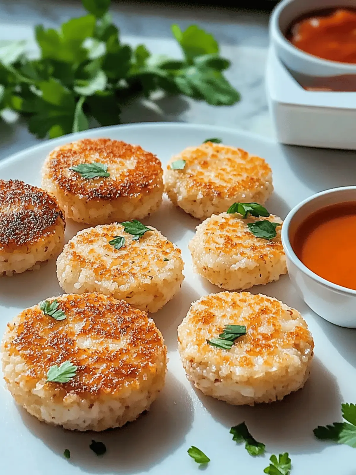 Crispy rice patties from the hot air fryer