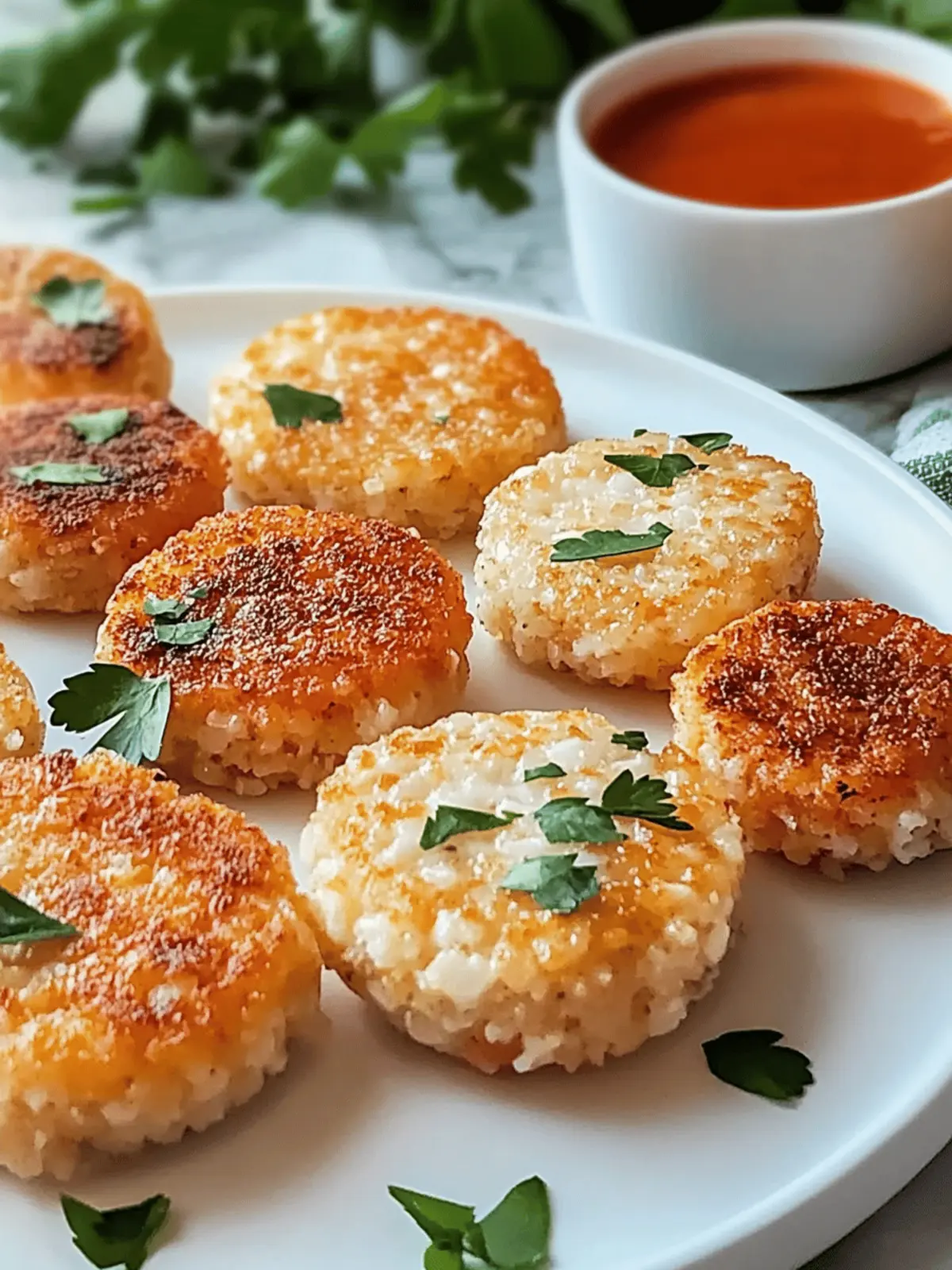 Crispy rice patties from the hot air fryer