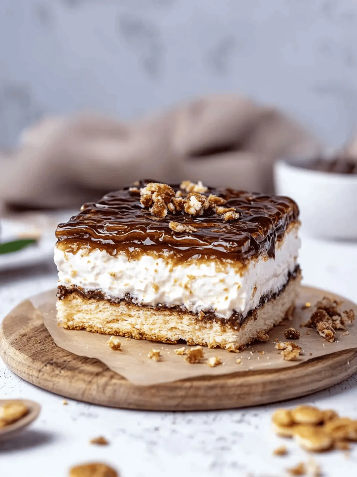 Butterkeks-Kuchen ohne Backen mit Milchmädchen Karamell
