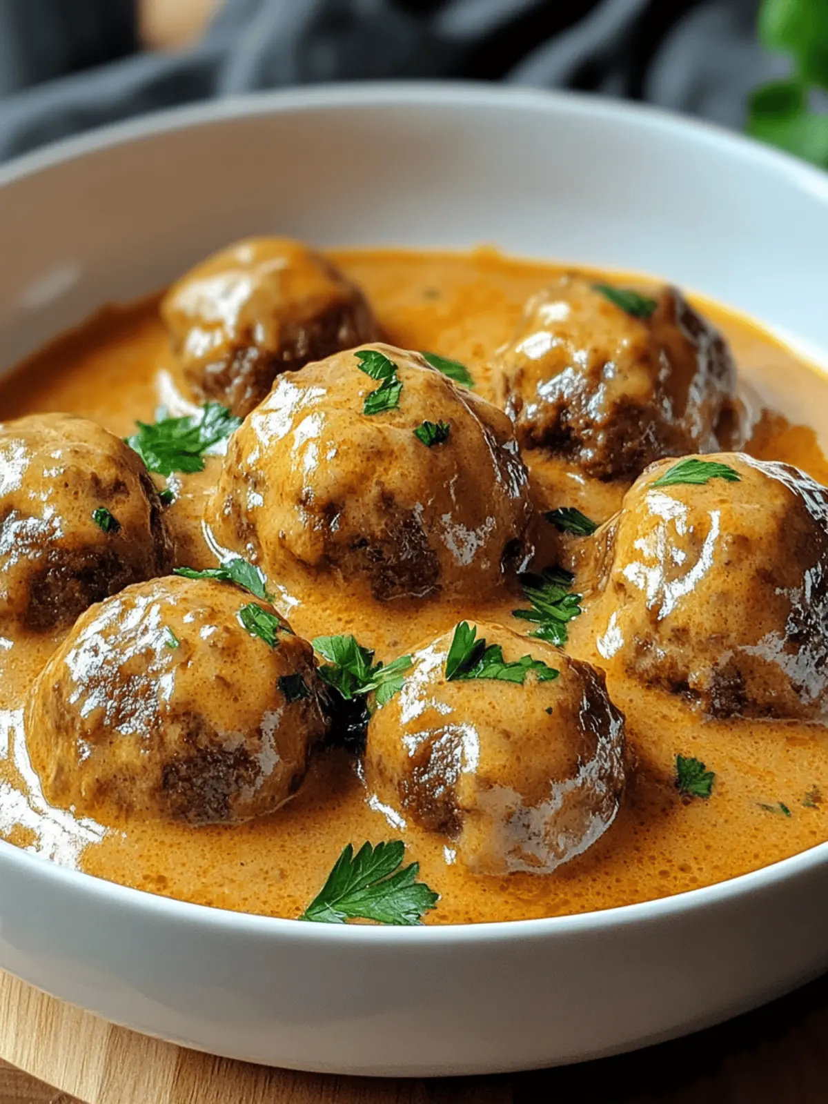 Hackbällchen in cremiger Sauce mit Kartoffelpüree