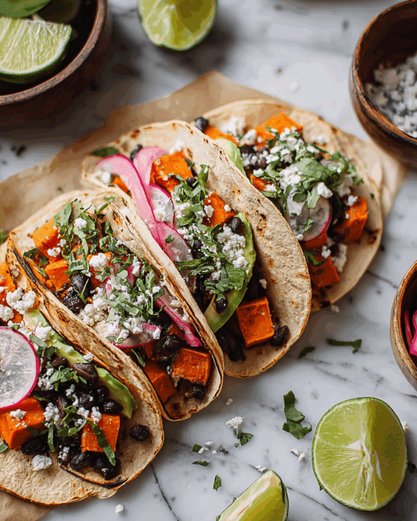 Avocado-Süßkartoffel-Tacos: Leckere, einfache und gesunde Tacos mit gerösteter Süßkartoffel und cremiger Avocado