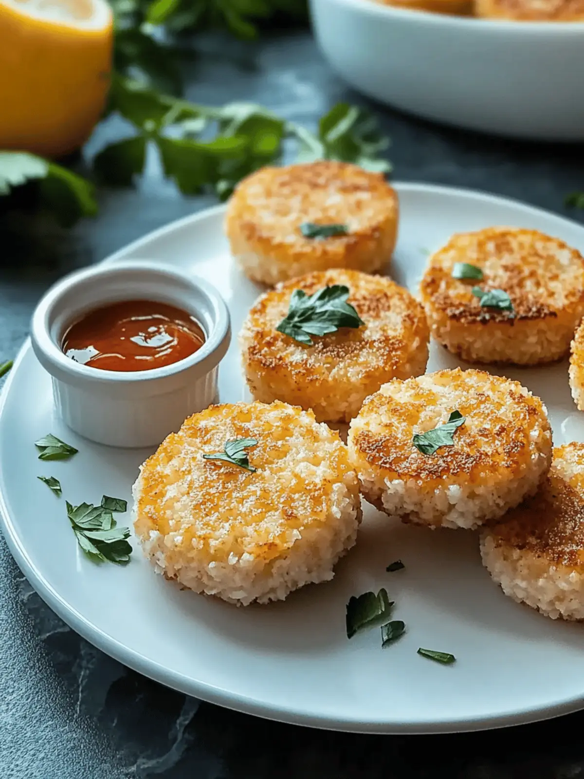 Crispy rice patties from the hot air fryer