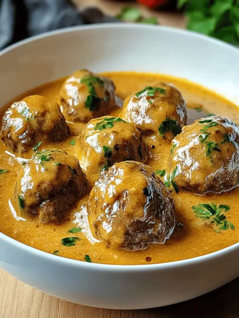 Hackbällchen in cremiger Sauce mit Kartoffelpüree