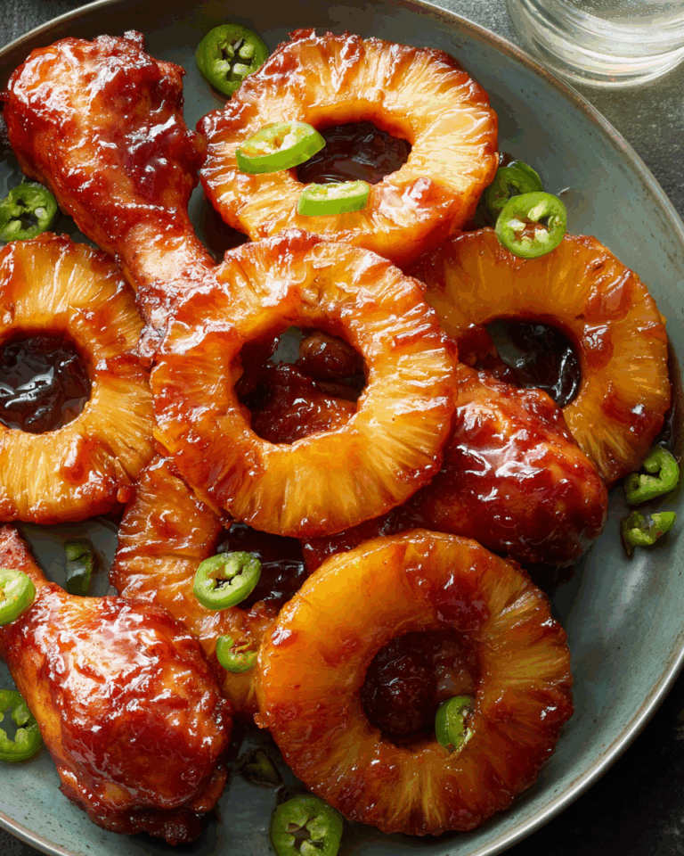 Blitz BBQ Ananas Hähnchen aus dem Ofen – Ein tropisches Geschmackserlebnis mit süßem, würzigem BBQ-Aroma
