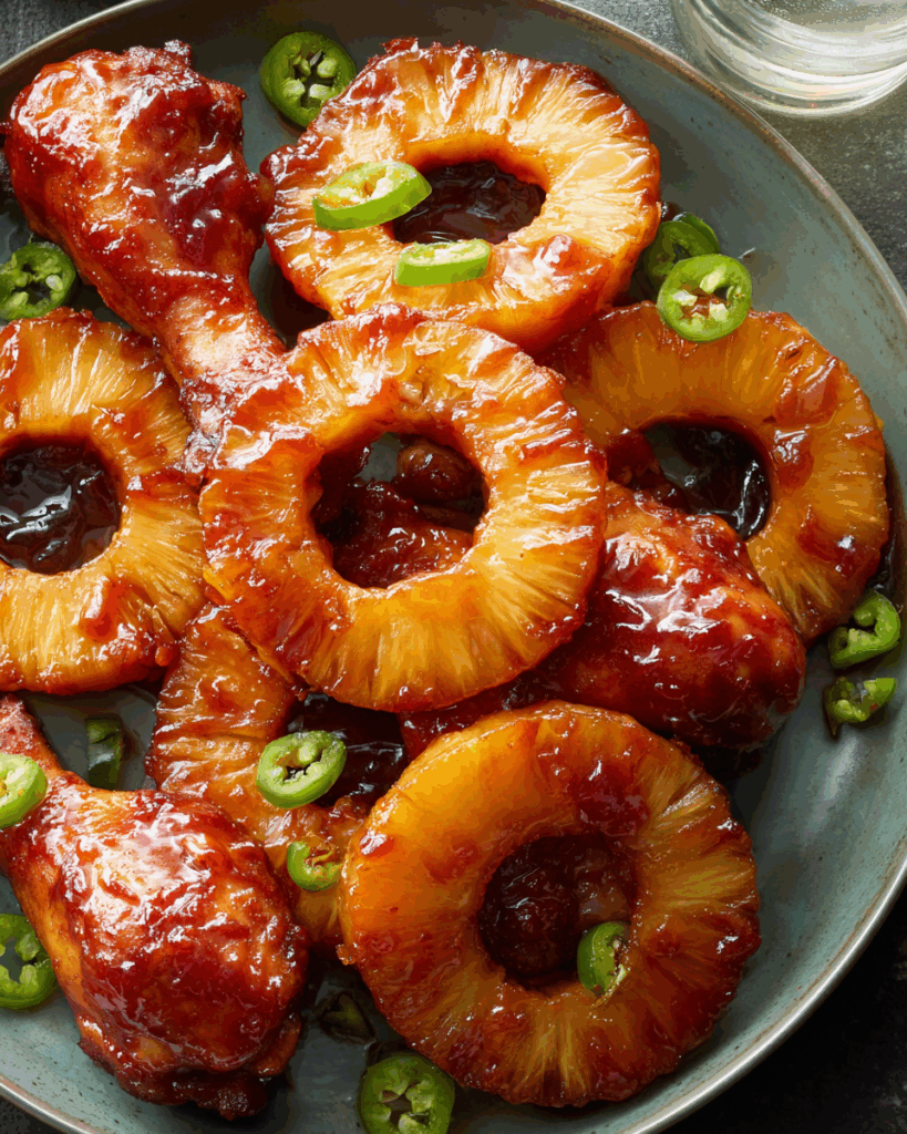 Blitz BBQ Ananas Hähnchen aus dem Ofen – Ein tropisches Geschmackserlebnis mit süßem, würzigem BBQ-Aroma