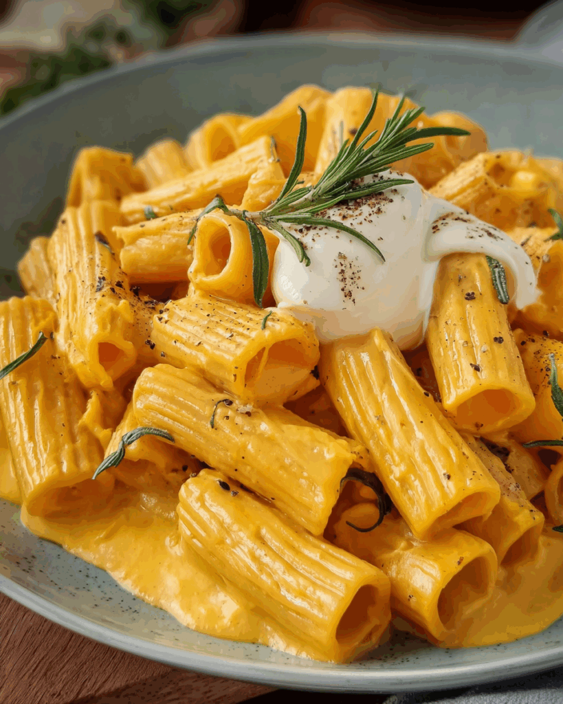 Nudeln in Kürbissoße mit Burrata – Ein herbstliches Pasta-Erlebnis der Extraklasse