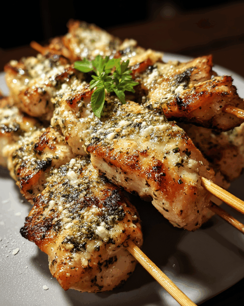 Knoblauch-Parmesan-Hähnchenspieße – Ein würziger Genuss für Grillabende