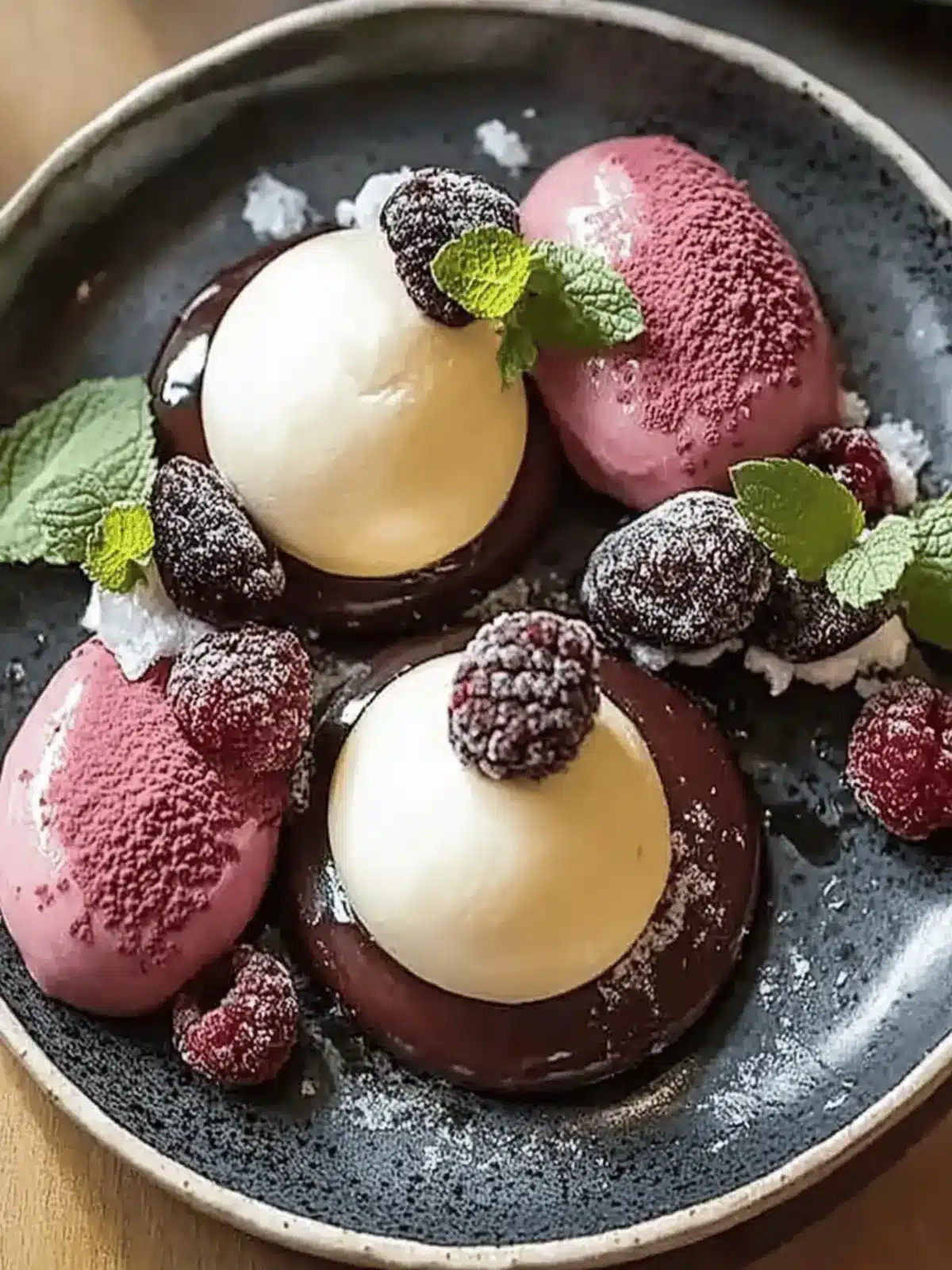 Brombeermousse mit Schokoladen-Crumble