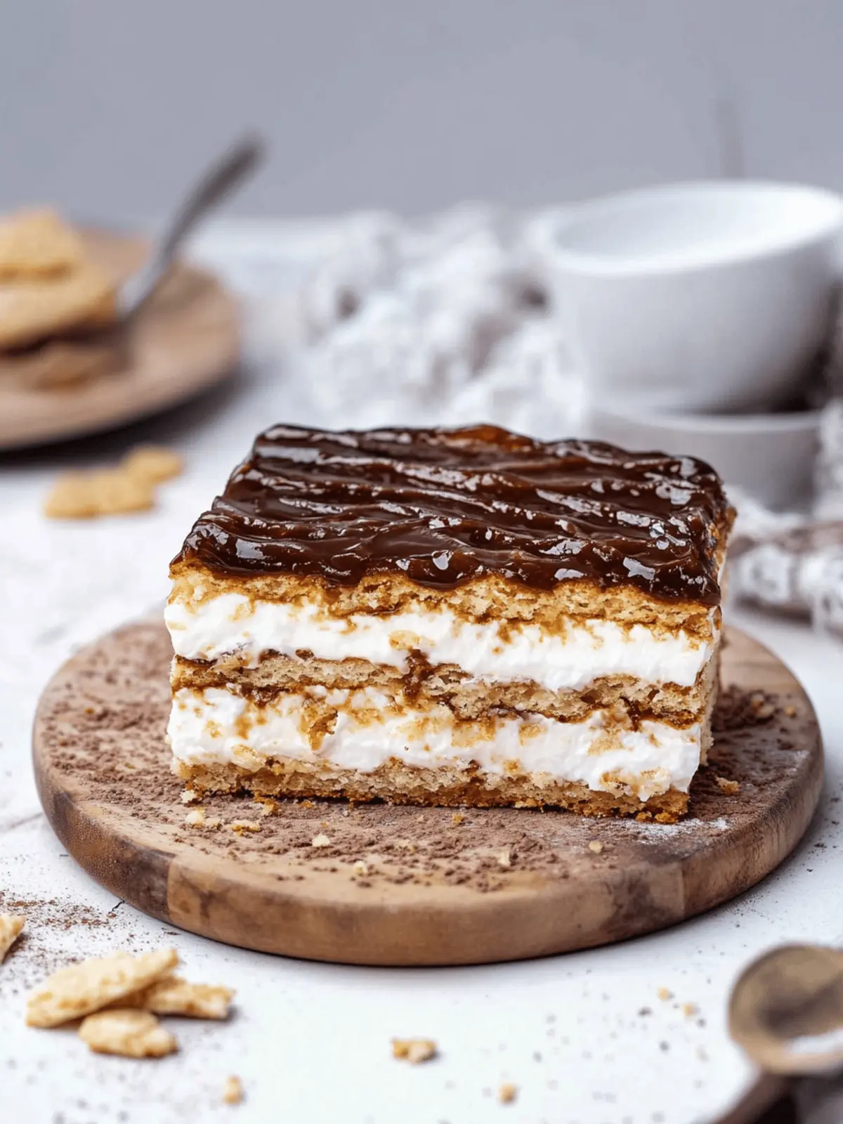 Butterkeks-Kuchen ohne Backen mit Milchmädchen Karamell