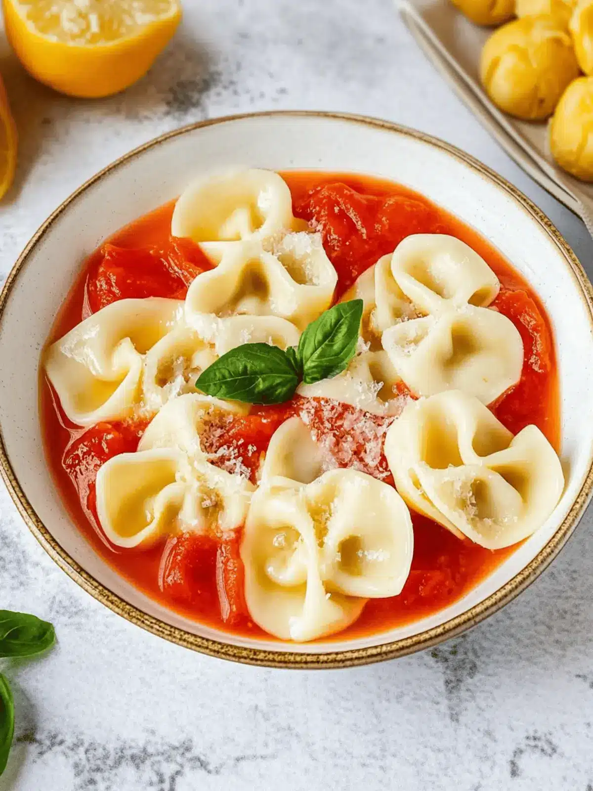 Tortellini mit Tomatensoße für die ganze Familie 2 Tortellini mit Tomatensoße