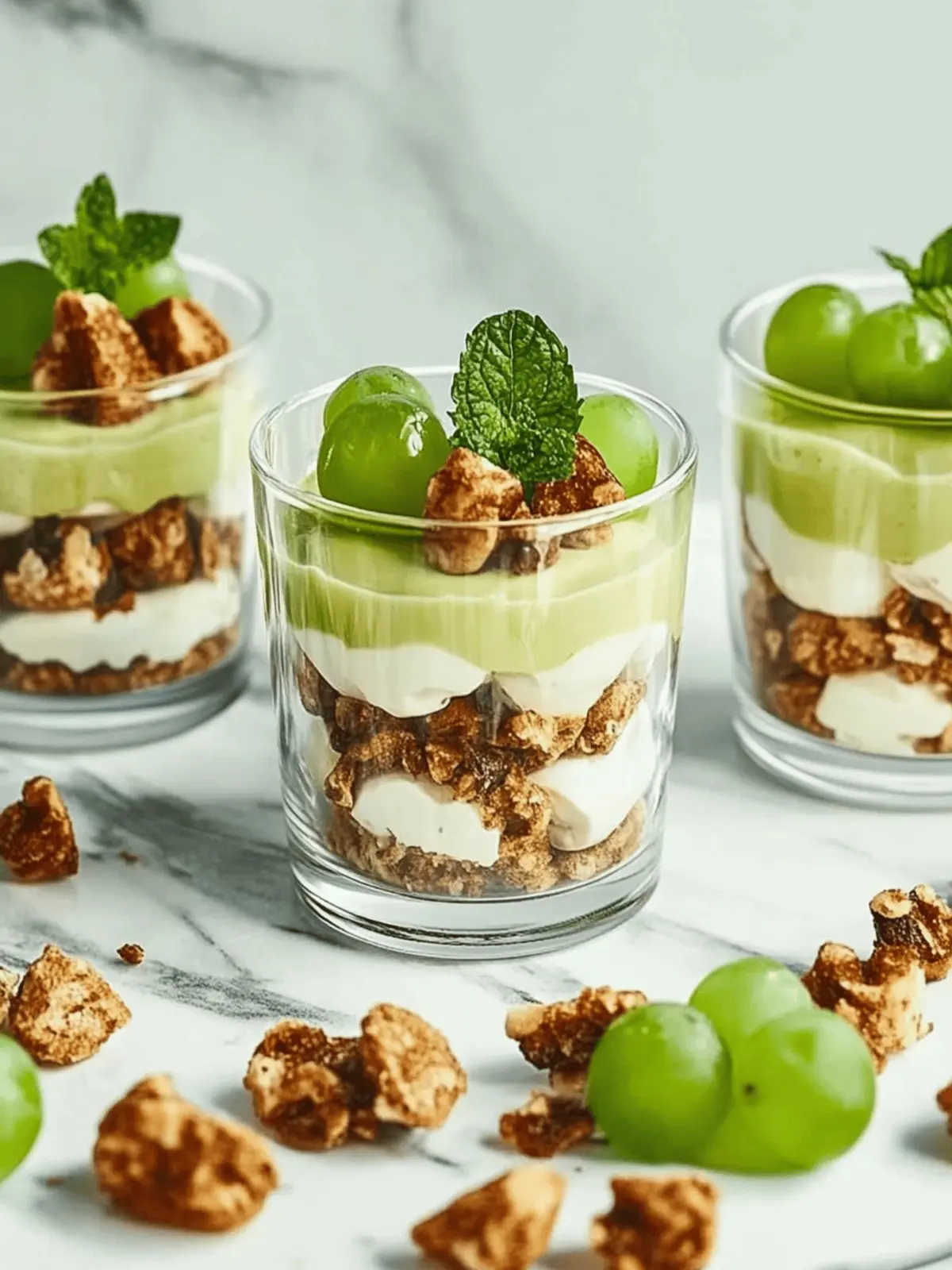 Schnelles Schichtdessert mit Weintrauben